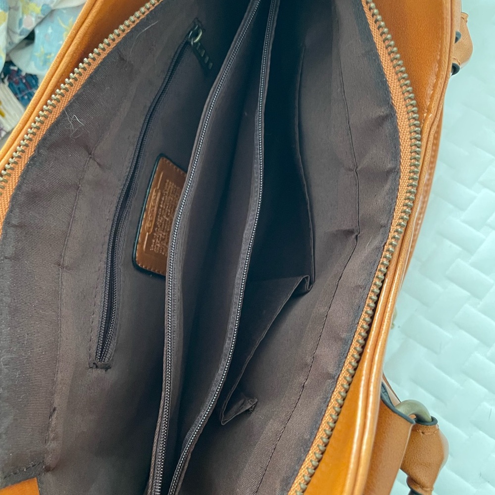 Coach Brown Leather Town Tote Satchel Bag - Picture 12 of 12
